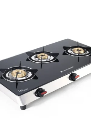 Galaxy 3 Burner Auto Cooktop | 6mm Toughened Glass | Piezo Auto Ignition