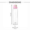 Neo Borosilicate Glass Bottle - Pink Lid - 1L - Image 9