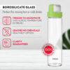 Neo Borosilicate Glass Bottle - Green Lid - 1L - Image 7