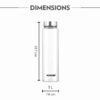 Borosil Crysto Glass Bottle w SS Lid - 1L - Image 7