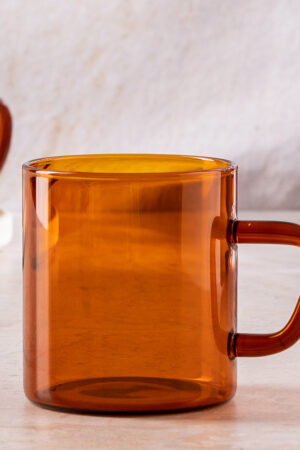 Borosil Vision Amber Mug, Set of 6 - 190 ml