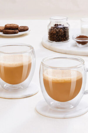 Borosil Java Double Wall Glass Mug, Set of 2 - 300ml