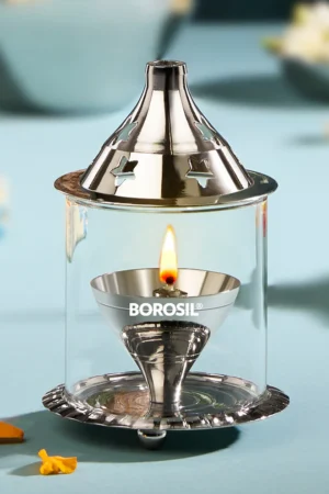 Borosil Akhand Diya, Nickel- Small