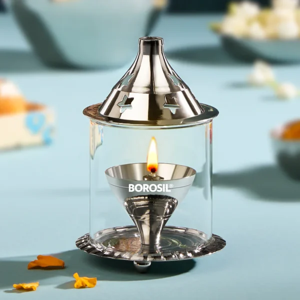 Borosil Akhand Diya, Nickel- Small