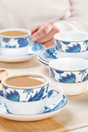 Larah By Borosil New Iris Cup n Saucer Set