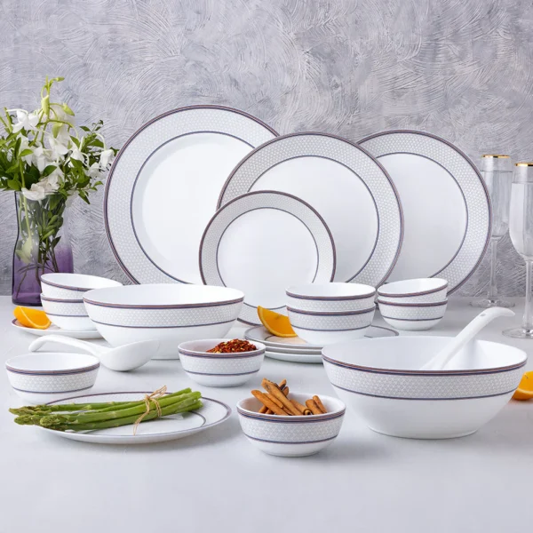Larah By Borosil Starlight Dinner Set-29 pc