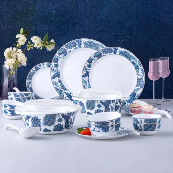 Larah By Borosil New Iris Dinner Set-37 pc