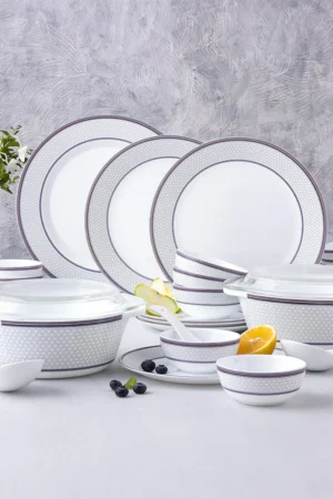 Larah By Borosil Starlight Dinner Set-37 pc
