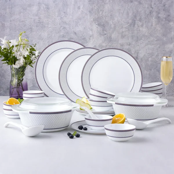 Larah By Borosil Starlight Dinner Set-37 pc