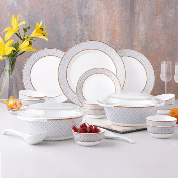 Larah By Borosil Kosmia Dinner Set-49 pc