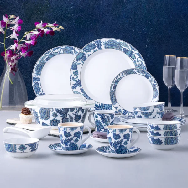 Larah By Borosil New Iris Dinner Set-49 pc