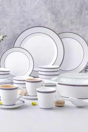 Larah By Borosil Starlight Dinner Set-49 pc