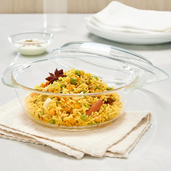 Borosil Round Casserole w Lid -1.5 L