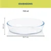 Borosil Oval Baking Dish-70 Ml - Image 3