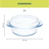 Borosil Round Casserole w Lid-2 L - Image 2