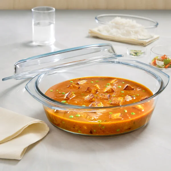Borosil Round Casserole w Lid- 2.5 L
