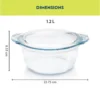 Borosil Deep Round Casserole-1.2 L - Image 2