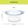 Borosil Deep Round Casserole-2.5 L - Image 2
