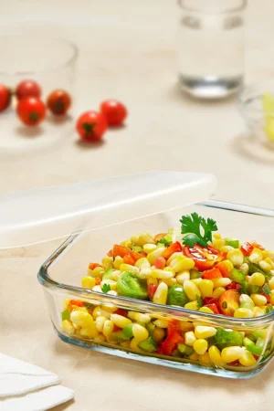 Borosil Square Baking Dish w lid-500 ml