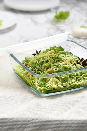 Borosil Square Baking Dish w lid-800 ml