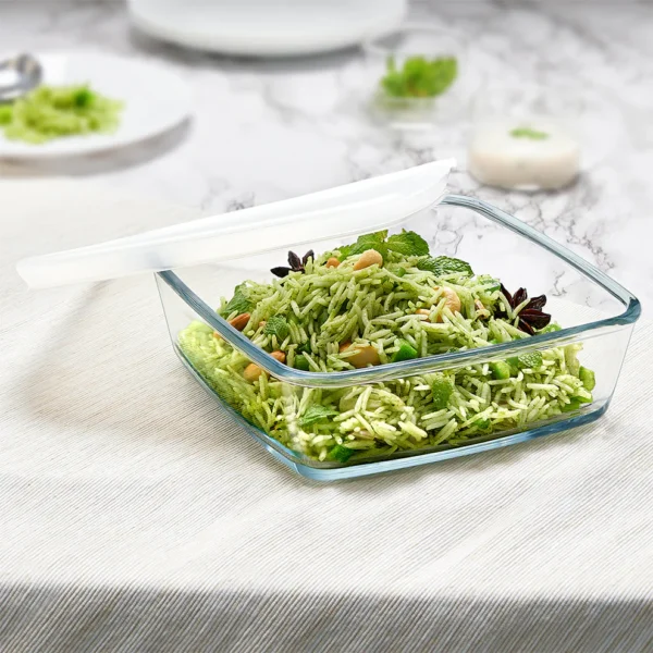 Borosil Square Baking Dish w lid-800 ml