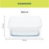 Borosil Square Baking Dish w lid-800 ml - Image 3