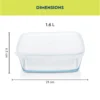 Borosil Square Baking Dish w lid-1.6 L - Image 3