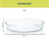 Borosil Oval Baking Dish-4 L - Image 3