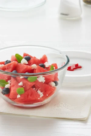 Borosil Mixing & Serving Bowl, White Lid 500 Ml