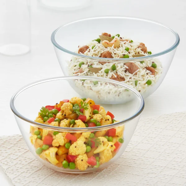 Borosil Mixing & Serving Bowl Set of 2(2.5 Ltr + 3.5 Ltr)