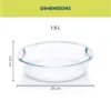 Borosil EasyGrip Round Cake Dish-1.5 L - Image 3