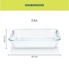 Borosil EasyGrip Rectangular Dish-2.2 L - Image 3