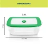 Borosil Rectangular Dish w Green Lid-2.6 L - Image 3