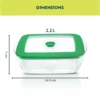 Borosil Square Dish w Green Lid-2.2 L - Image 3