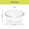 Borosil Round Cake Dish-1.4 L - Image 2