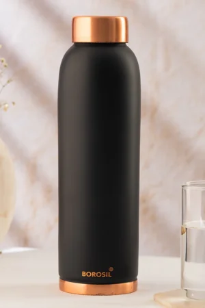 Borosil Eco Copper Bottle, Black