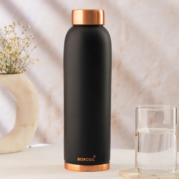 Borosil Eco Copper Bottle, Black