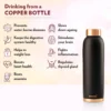 Borosil Eco Copper Bottle, Black - Image 3