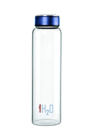CELLO H2O Borosilicate Glass Water Bottle | Glass Fridge Bottle
