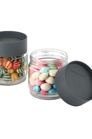 CELLO Modustack Glassy Storage Jar Set of 2, (500 ml x 2)