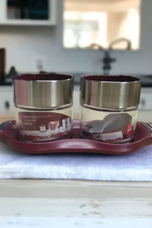 Cello Modustack Steelox 2 Pieces Glass Jar With Tray Set – 500ml