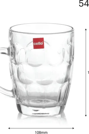 cello Otello Glass | Set for Juice, Beer, Beverages | 540ml, Clear Glass Beer Mug  (540 ml, Pack of 2)